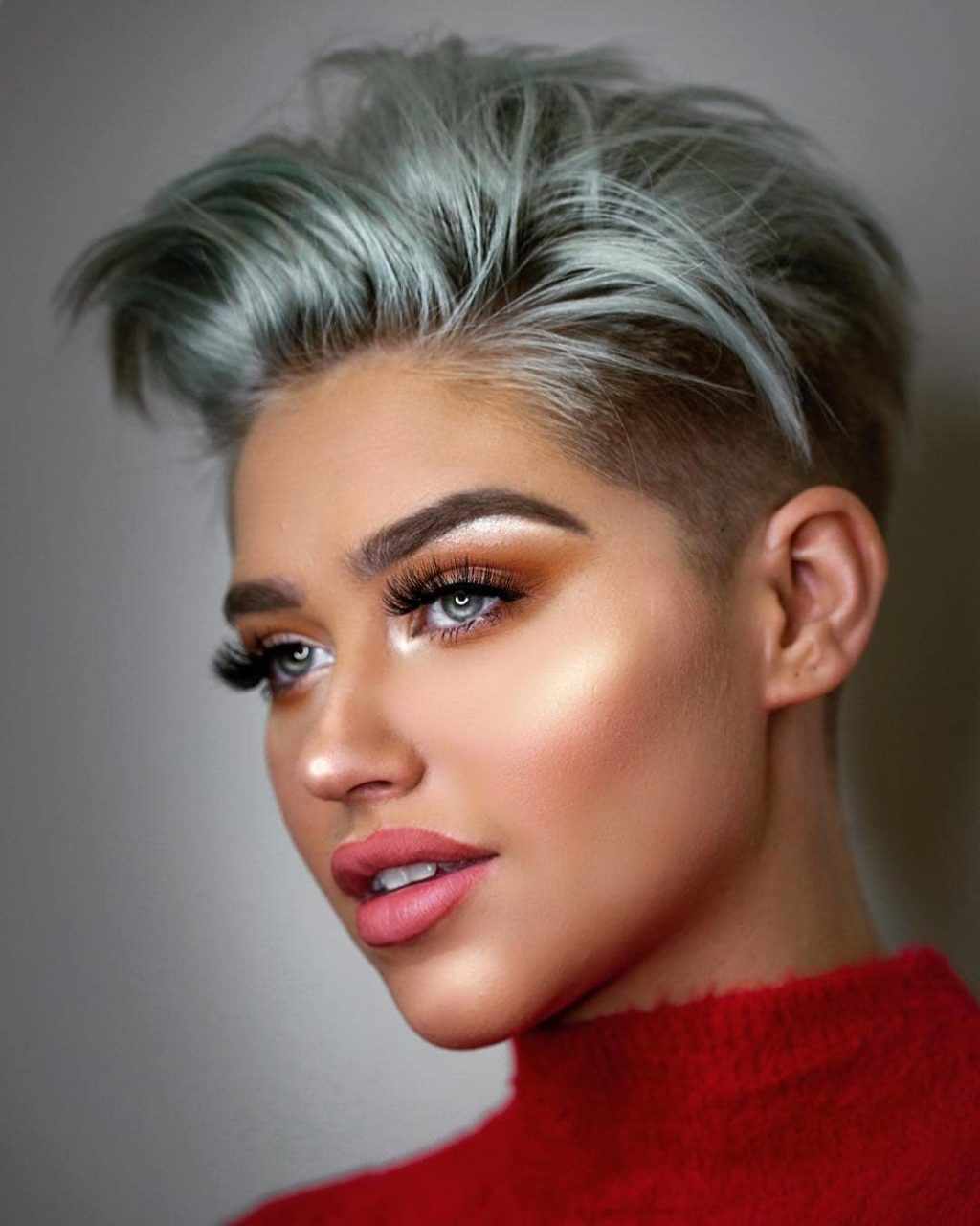 Woman with a choppy bob hairstyle