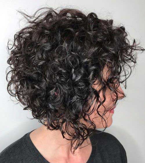 10.Inverted-Dark-Brown-Curly-Bob-Hairstyle - Fashionre