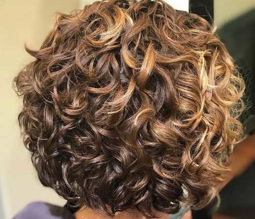 8 Back View Of Stacked Curly Bob Hairstyle Fashionre